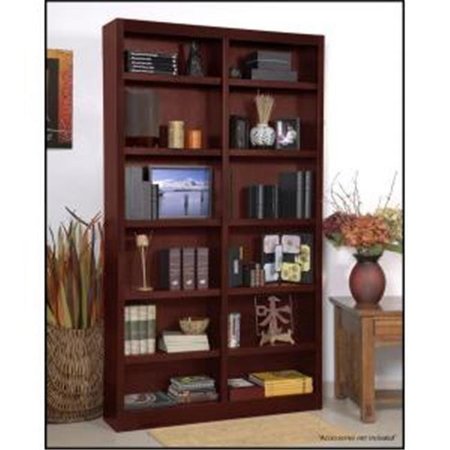 CONCEPTS IN WOOD Concepts In Wood MI4884-C Double Wide Bookcase; Cherry Finish 12 Shelves MI4884-C